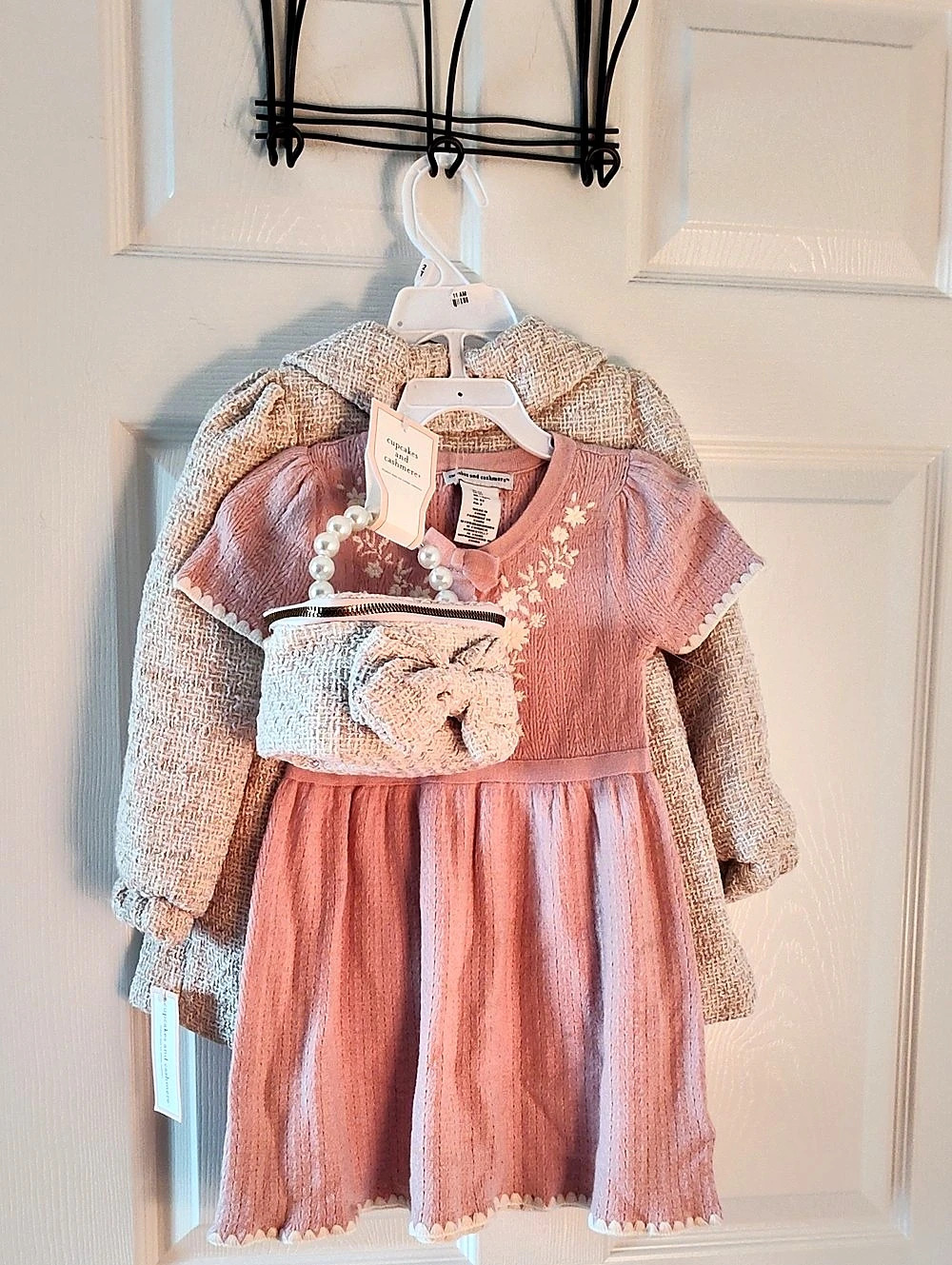 cupcakes and cashmere Girls Floral Dress & Jacket in Pink & Cream Size 2T NWT